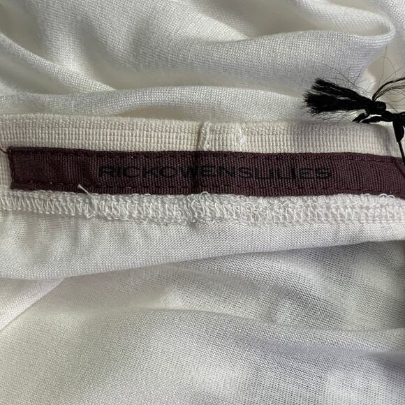 RICK OWENS LILIES Size 4 Twist Edfu White Jersey Asymmetrical Long Skirt - Picture 5 of 7